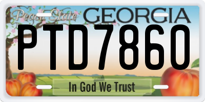 GA license plate PTD7860