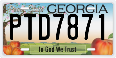 GA license plate PTD7871
