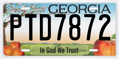 GA license plate PTD7872