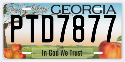 GA license plate PTD7877