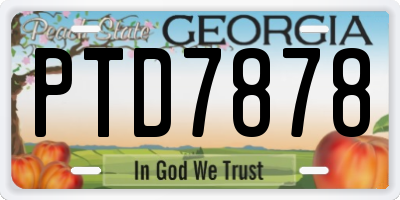 GA license plate PTD7878