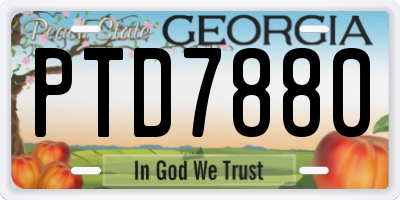 GA license plate PTD7880