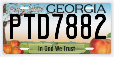 GA license plate PTD7882
