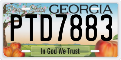 GA license plate PTD7883