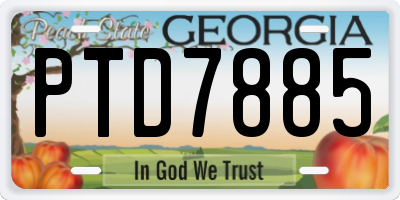 GA license plate PTD7885