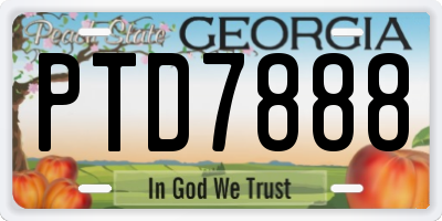 GA license plate PTD7888