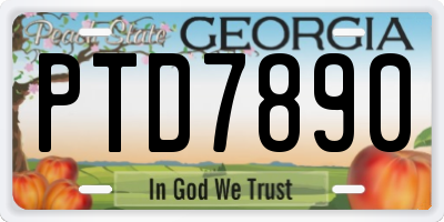GA license plate PTD7890
