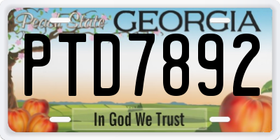 GA license plate PTD7892