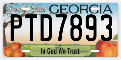 GA license plate PTD7893