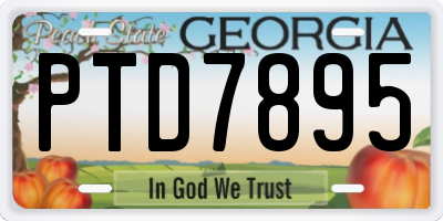 GA license plate PTD7895