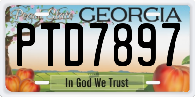 GA license plate PTD7897