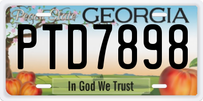 GA license plate PTD7898