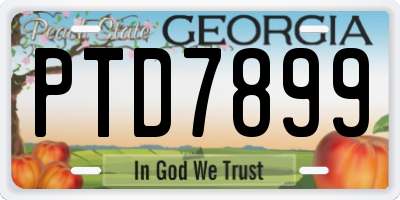 GA license plate PTD7899