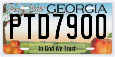 GA license plate PTD7900