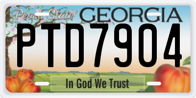 GA license plate PTD7904