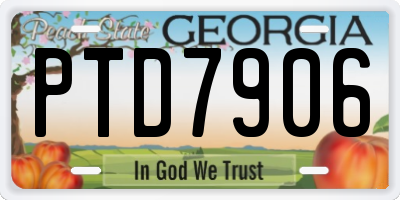 GA license plate PTD7906