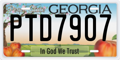 GA license plate PTD7907