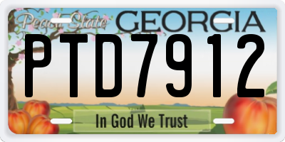 GA license plate PTD7912