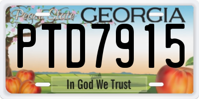 GA license plate PTD7915