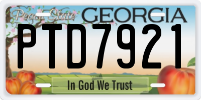 GA license plate PTD7921