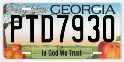 GA license plate PTD7930