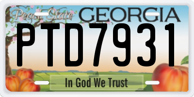 GA license plate PTD7931