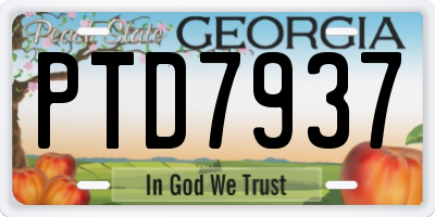 GA license plate PTD7937