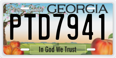 GA license plate PTD7941