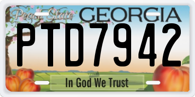 GA license plate PTD7942