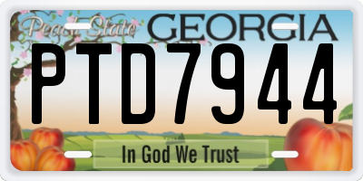 GA license plate PTD7944