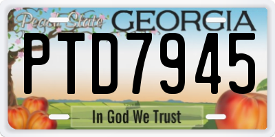 GA license plate PTD7945