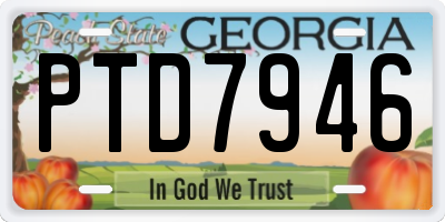 GA license plate PTD7946