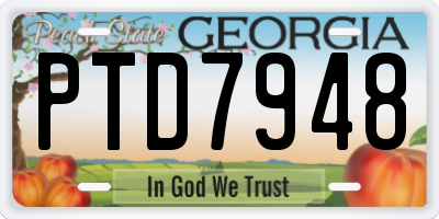 GA license plate PTD7948