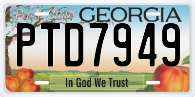 GA license plate PTD7949