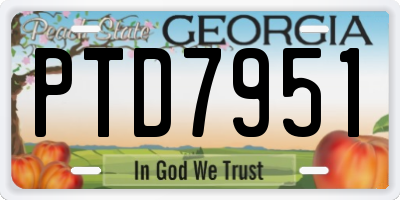 GA license plate PTD7951