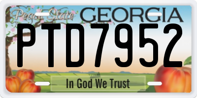 GA license plate PTD7952