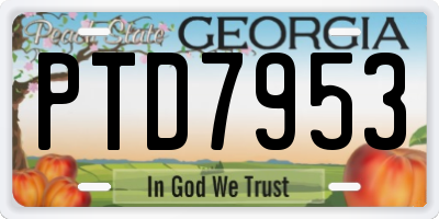 GA license plate PTD7953