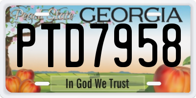 GA license plate PTD7958