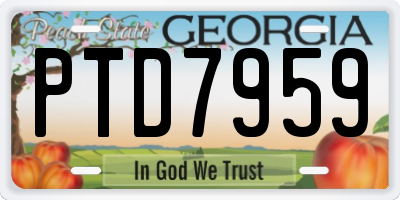 GA license plate PTD7959