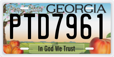 GA license plate PTD7961