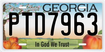 GA license plate PTD7963