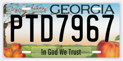 GA license plate PTD7967