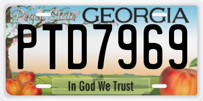GA license plate PTD7969