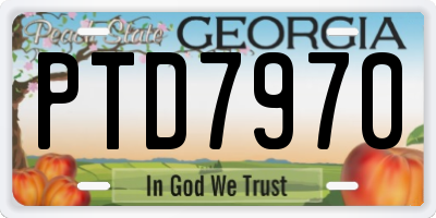 GA license plate PTD7970
