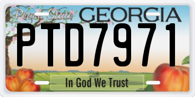 GA license plate PTD7971
