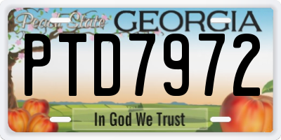 GA license plate PTD7972