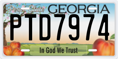 GA license plate PTD7974