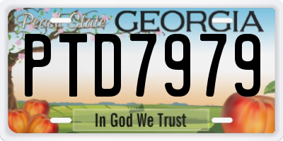 GA license plate PTD7979