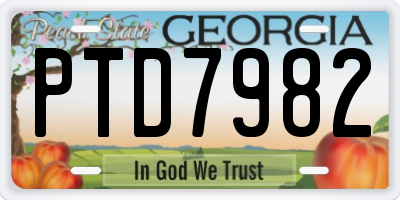 GA license plate PTD7982