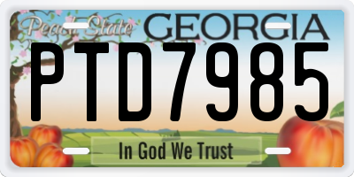 GA license plate PTD7985
